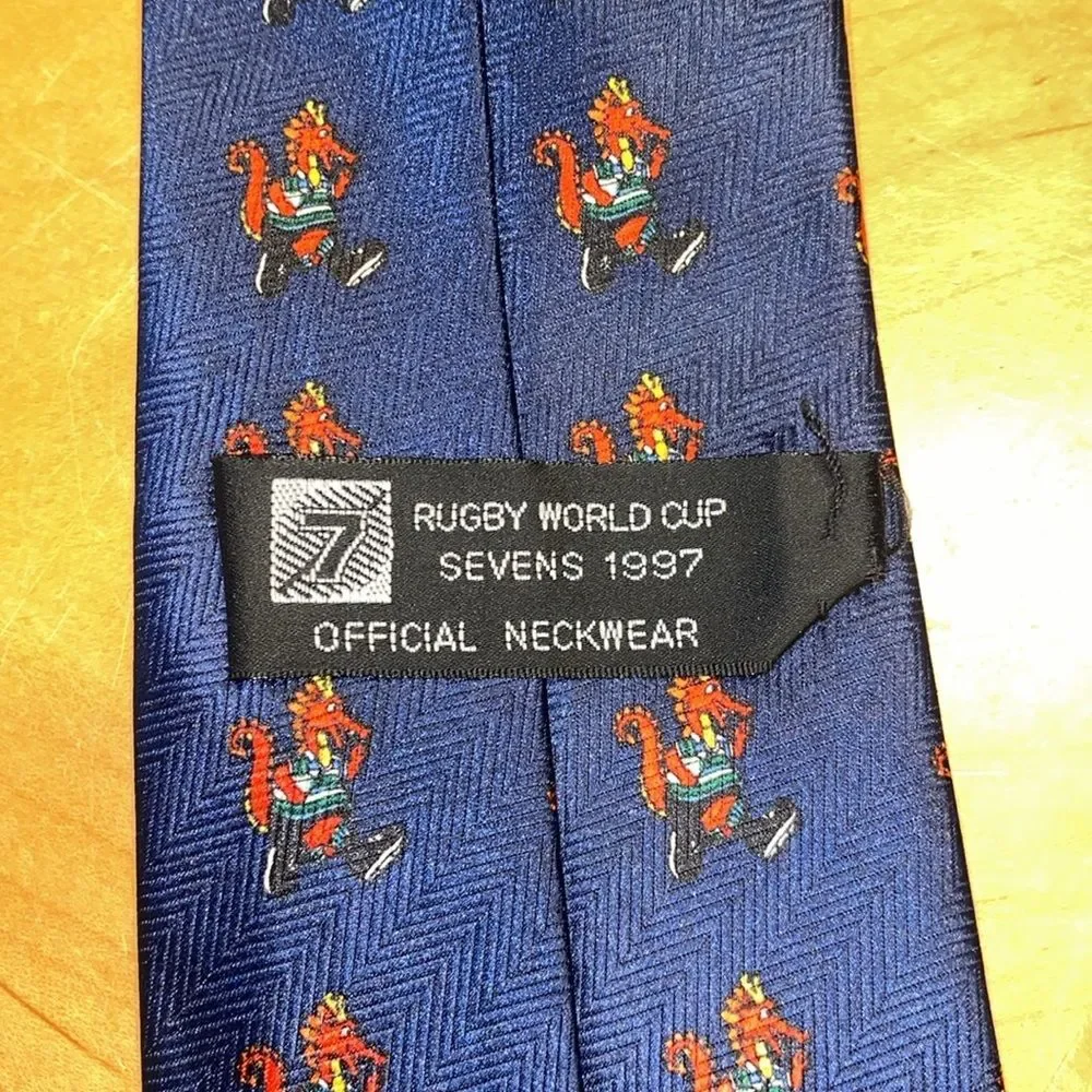 RUGBY World Cup 1997 Official Neckwear Mens Navy Blue Tie